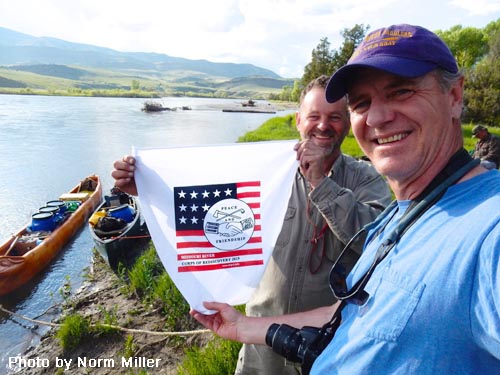Norm Miller with Tom Elpel on the Missouri River Corps of Rediscovery.